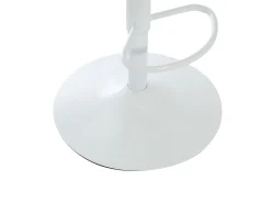 Outlet Vente-unique Conjunto de 2 bancos altos em tecido e metal branco, altura regulável cor - LAJUNIA Creme