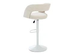 Outlet Vente-unique Conjunto de 2 bancos altos em tecido e metal branco, altura regulável cor - LAJUNIA Creme