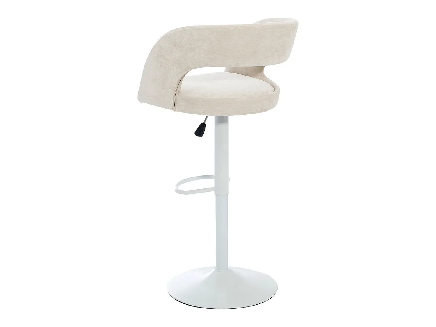 Outlet Vente-unique Conjunto de 2 bancos altos em tecido e metal branco, altura regulável cor - LAJUNIA Creme