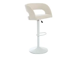 Outlet Vente-unique Conjunto de 2 bancos altos em tecido e metal branco, altura regulável cor - LAJUNIA Creme