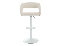 Outlet Vente-unique Conjunto de 2 bancos altos em tecido e metal branco, altura regulável cor - LAJUNIA Creme