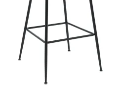 Discount Vente-unique Conjunto de 2 bancos altos em tecido bouclé e metla preto, cor branca - TOYBA Branco