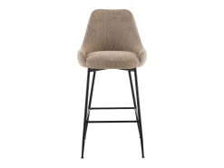 Banco*Vente-unique Conjunto de 2 bancos altos em tecido bouclé e metal preto, cor - TOYBA Taupe