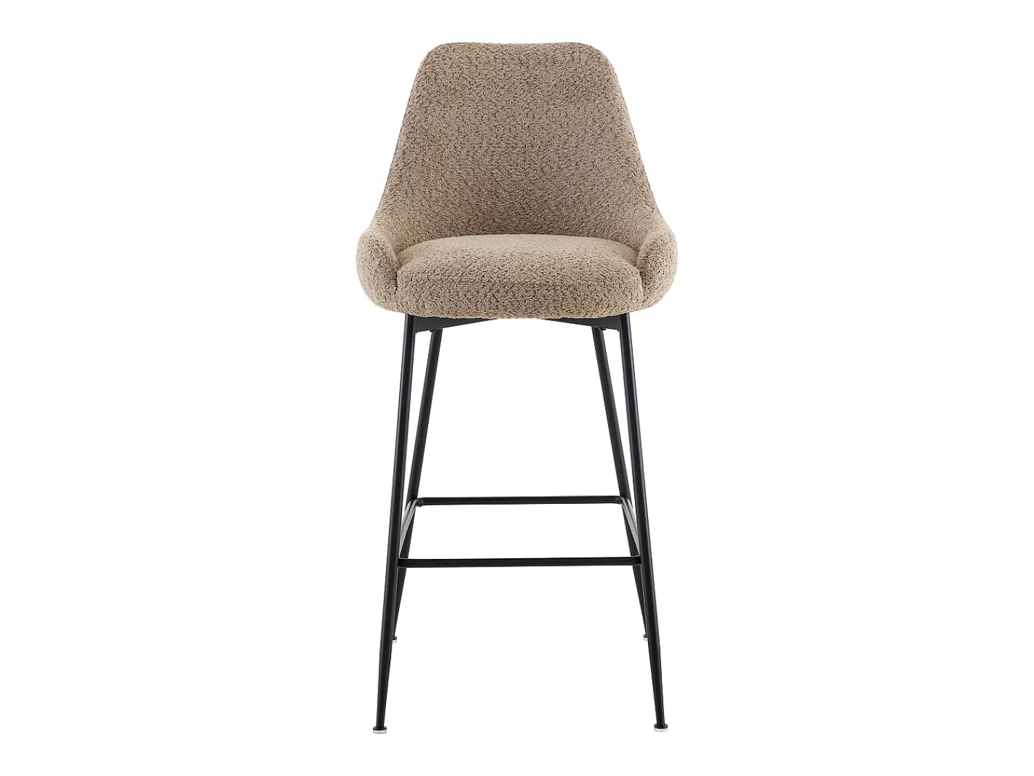 Banco*Vente-unique Conjunto de 2 bancos altos em tecido bouclé e metal preto, cor - TOYBA Taupe
