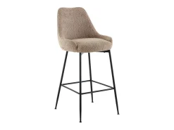 Banco*Vente-unique Conjunto de 2 bancos altos em tecido bouclé e metal preto, cor - TOYBA Taupe