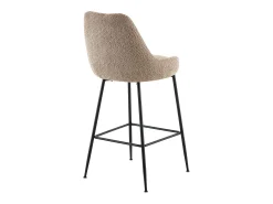 Banco*Vente-unique Conjunto de 2 bancos altos em tecido bouclé e metal preto, cor - TOYBA Taupe