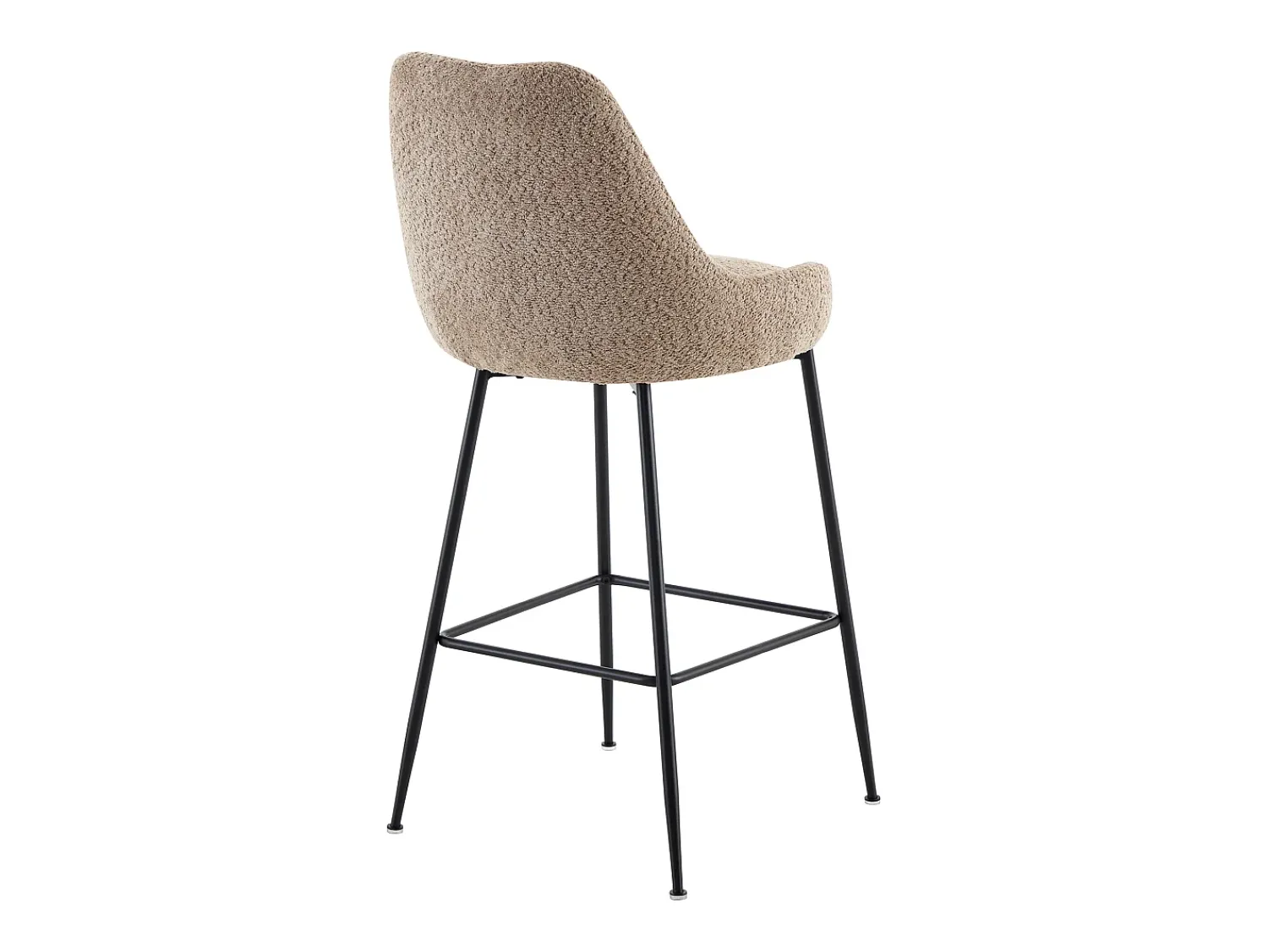 Banco*Vente-unique Conjunto de 2 bancos altos em tecido bouclé e metal preto, cor - TOYBA Taupe