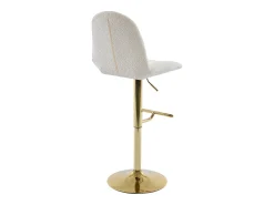 Banco*Vente-unique Conjunto de 2 bancos altos em tecido bouclé e metal dourado - LOLY Branco