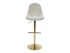Banco*Vente-unique Conjunto de 2 bancos altos em tecido bouclé e metal dourado - LOLY Branco
