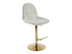 Banco*Vente-unique Conjunto de 2 bancos altos em tecido bouclé e metal dourado - LOLY Branco