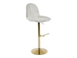 Banco*Vente-unique Conjunto de 2 bancos altos em tecido bouclé e metal dourado - LOLY Branco