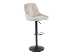 New Vente-unique Conjunto de 2 bancos altos tecido texturizado e metal, altura regulável, - LARANZA Creme
