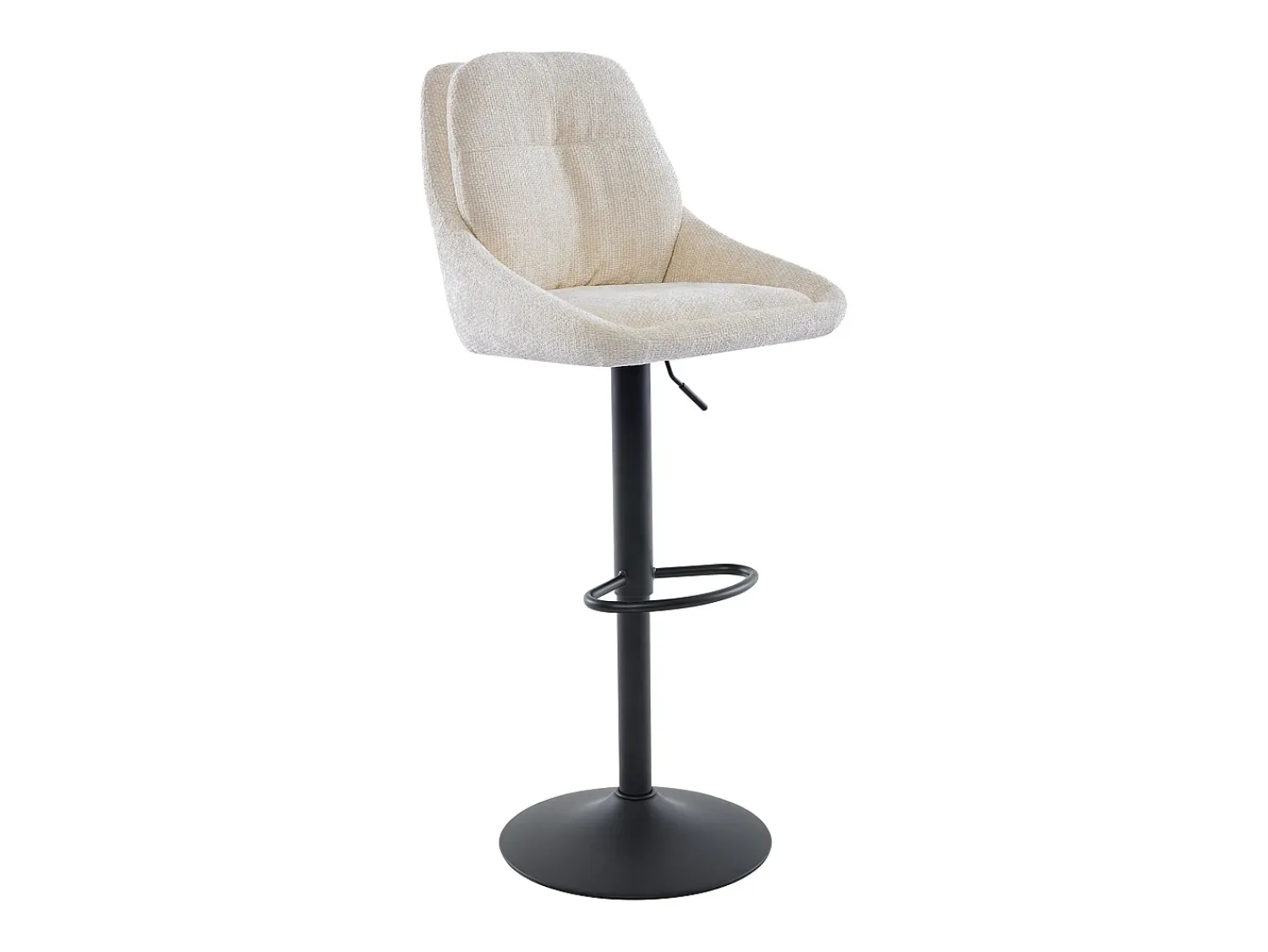 New Vente-unique Conjunto de 2 bancos altos tecido texturizado e metal, altura regulável, - LARANZA Creme