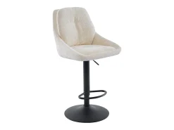 New Vente-unique Conjunto de 2 bancos altos tecido texturizado e metal, altura regulável, - LARANZA Creme