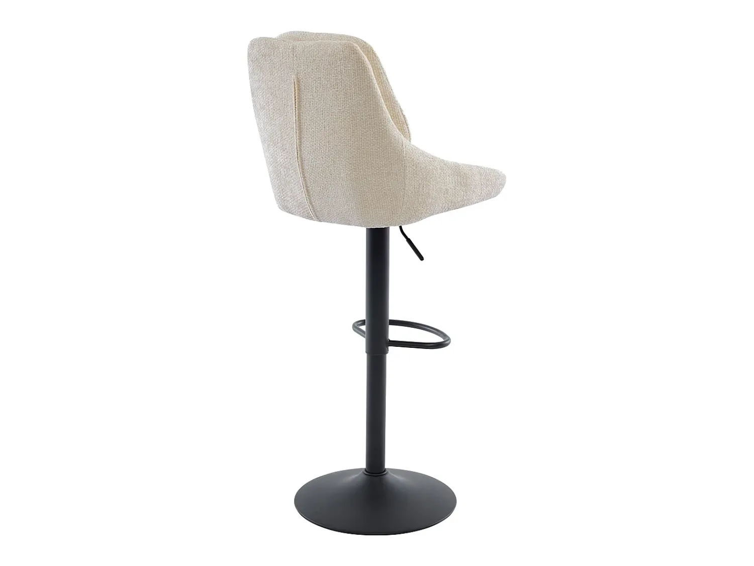 New Vente-unique Conjunto de 2 bancos altos tecido texturizado e metal, altura regulável, - LARANZA Creme