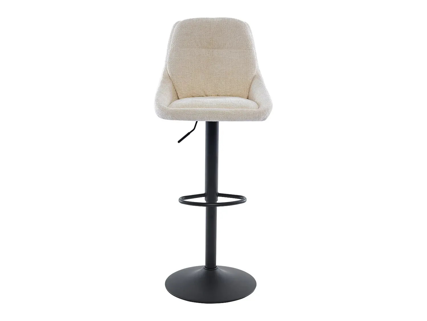 New Vente-unique Conjunto de 2 bancos altos tecido texturizado e metal, altura regulável, - LARANZA Creme