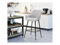 Banco| Conjunto de 2 Bancos Altos VKH434, , 55x55x109 cm, Kendra Home Cinzento