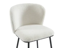 Clearance Vente-unique Conjunto de 2 bancos altos em tecido bouclé e metal cor branca - SENORASE Branco