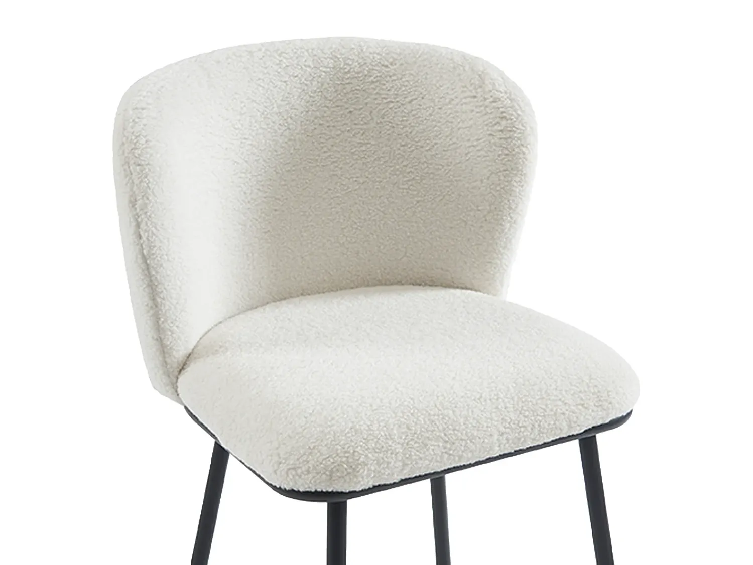 Clearance Vente-unique Conjunto de 2 bancos altos em tecido bouclé e metal cor branca - SENORASE Branco