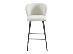 Clearance Vente-unique Conjunto de 2 bancos altos em tecido bouclé e metal cor branca - SENORASE Branco