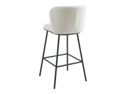 Clearance Vente-unique Conjunto de 2 bancos altos em tecido bouclé e metal cor branca - SENORASE Branco