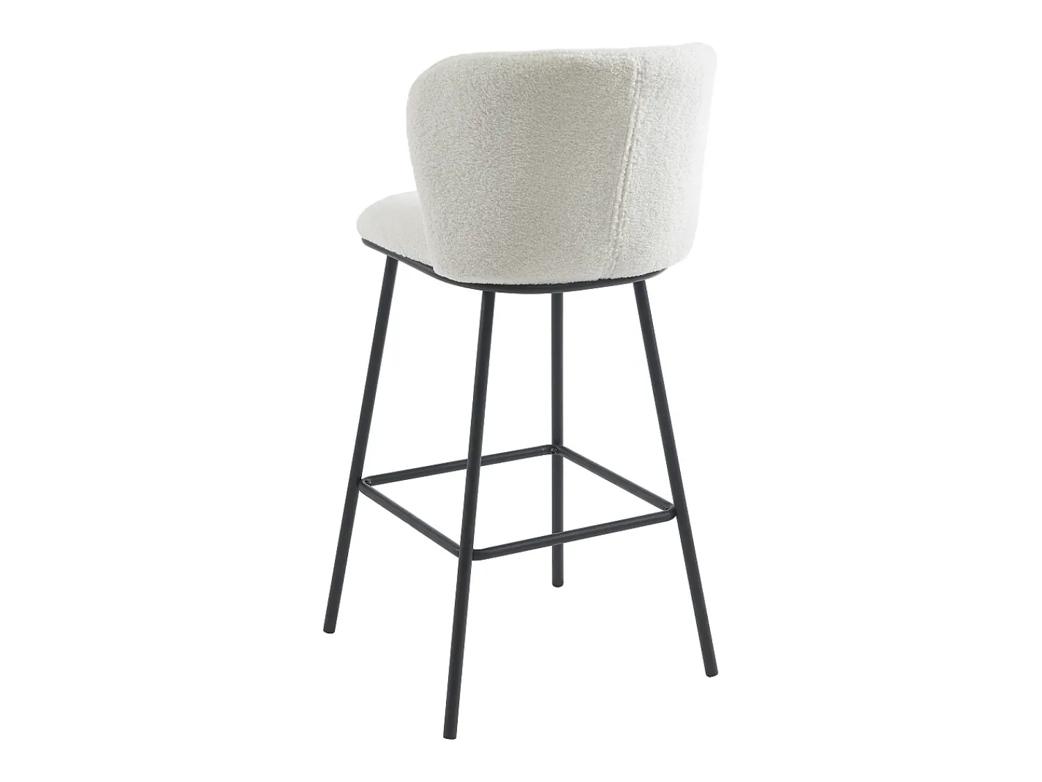 Clearance Vente-unique Conjunto de 2 bancos altos em tecido bouclé e metal cor branca - SENORASE Branco