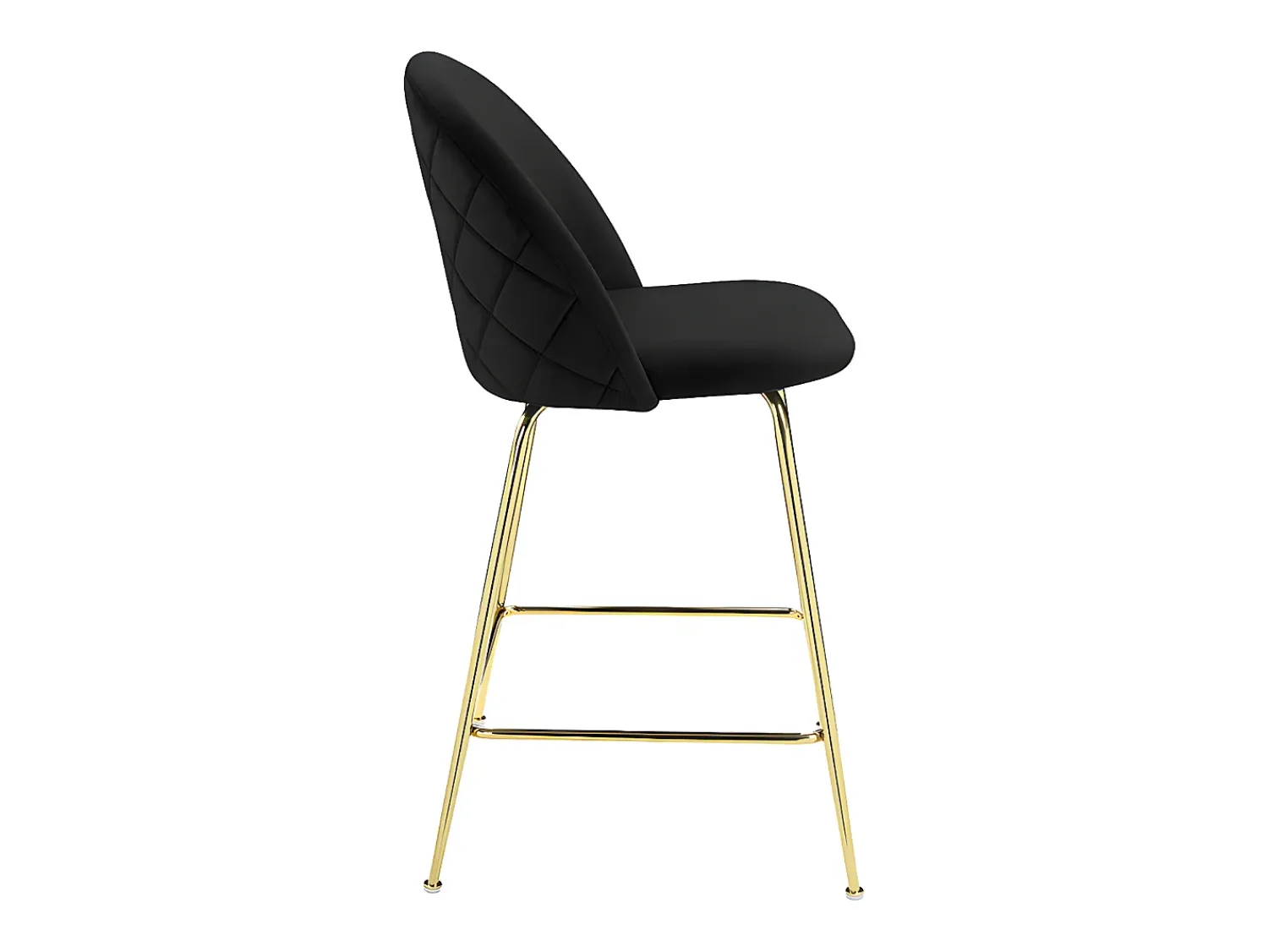 Banco|Vente-unique Conjunto de 2 bancos altos - Veludo e metal dourado - - MELBOURNE Preto