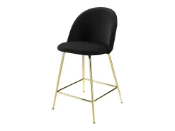 Banco|Vente-unique Conjunto de 2 bancos altos - Veludo e metal dourado - - MELBOURNE Preto