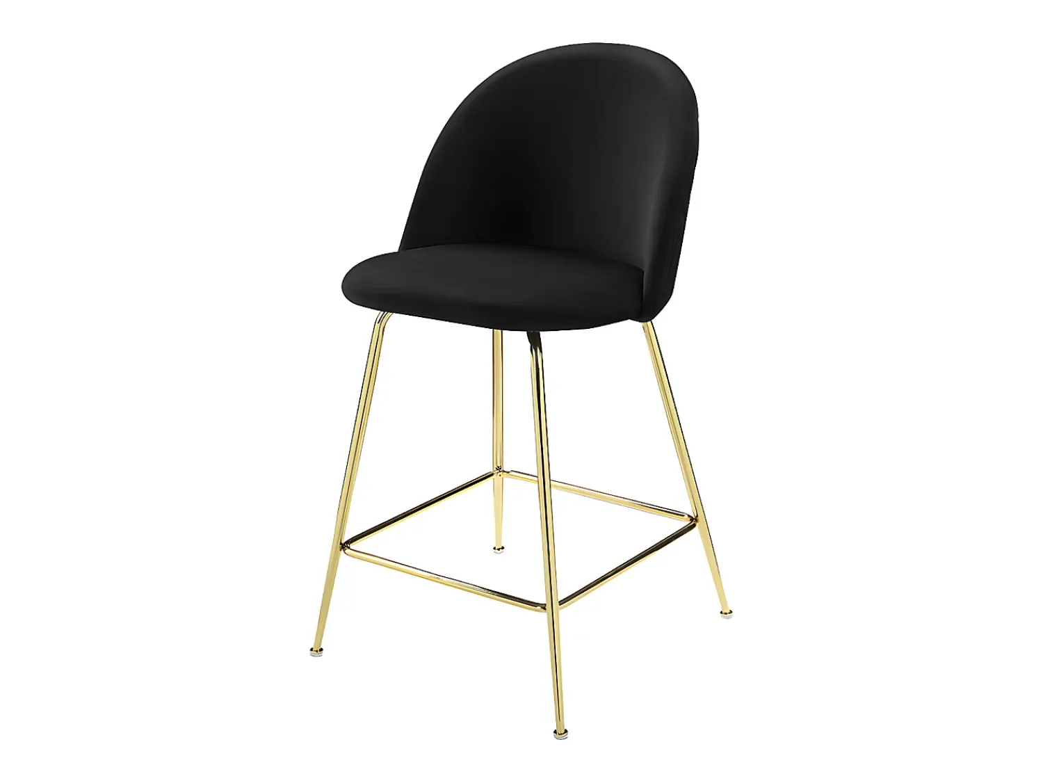 Banco|Vente-unique Conjunto de 2 bancos altos - Veludo e metal dourado - - MELBOURNE Preto