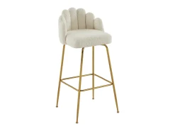 Banco*Vente-unique Conjunto de 2 bancos altos tecido bouclé e metal dourado, cor - ALTINAM Creme