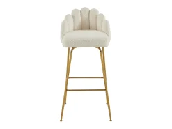 Banco*Vente-unique Conjunto de 2 bancos altos tecido bouclé e metal dourado, cor - ALTINAM Creme