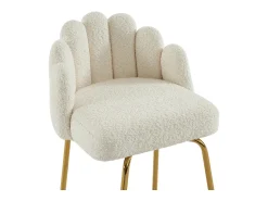 Banco*Vente-unique Conjunto de 2 bancos altos tecido bouclé e metal dourado, cor - ALTINAM Creme