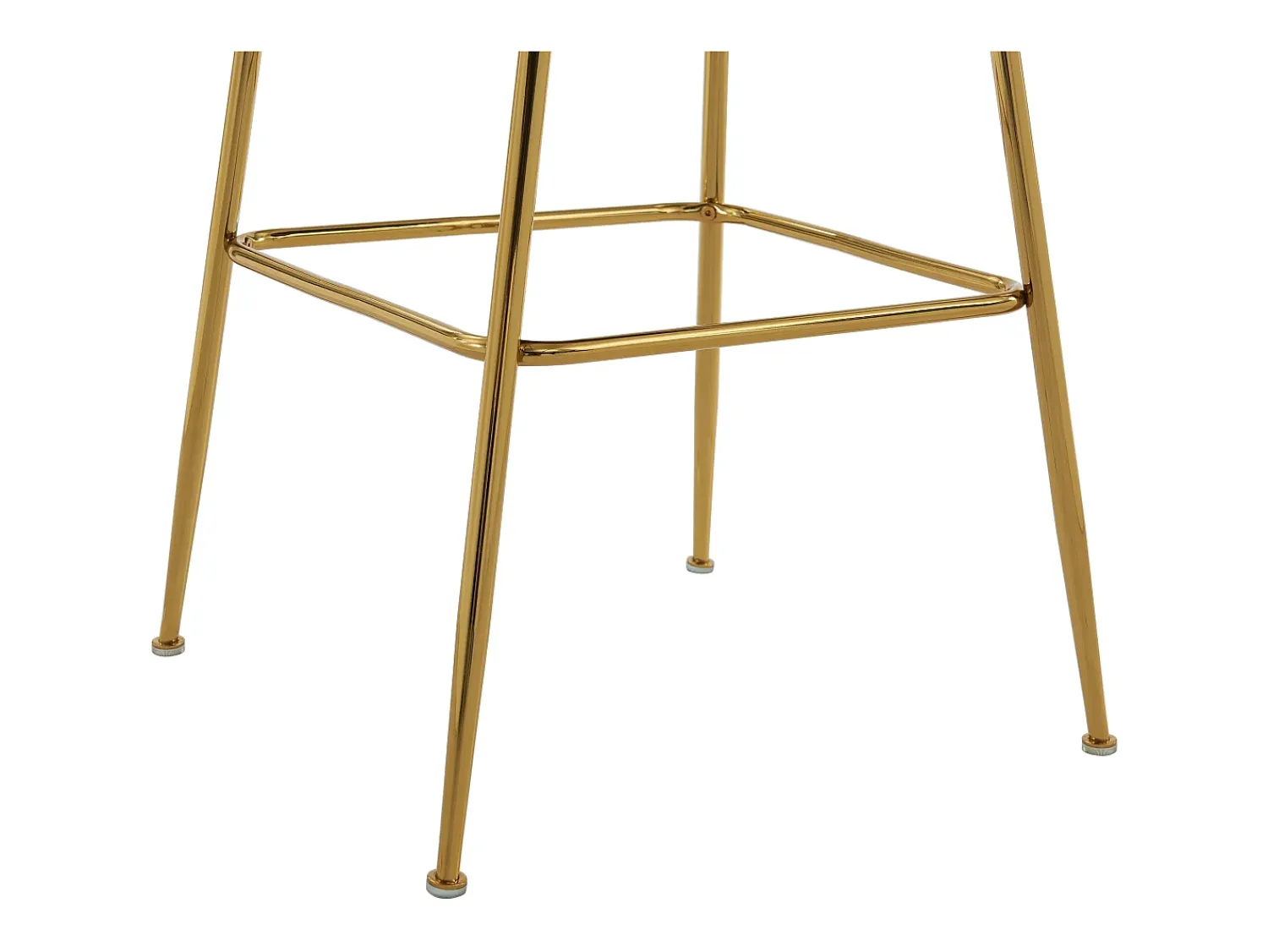 Banco*Vente-unique Conjunto de 2 bancos altos tecido bouclé e metal dourado, cor - ALTINAM Creme
