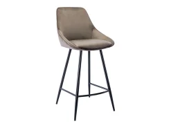 Discount Vente-unique Conjunto de 2 bancos altos - Veludo - - MASURIE Taupe