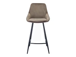 Discount Vente-unique Conjunto de 2 bancos altos - Veludo - - MASURIE Taupe