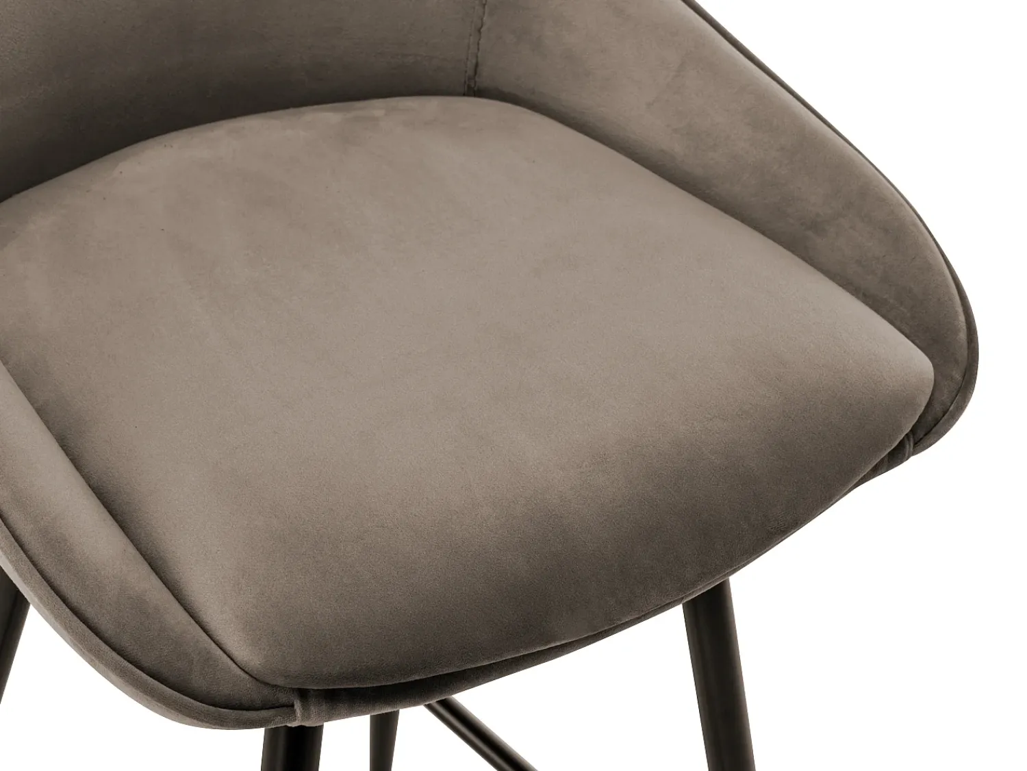 Discount Vente-unique Conjunto de 2 bancos altos - Veludo - - MASURIE Taupe