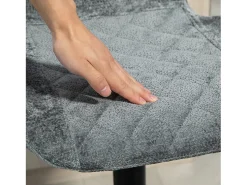Outlet Conjunto de 2 bancos altos, reguláveis em altura e giratórios, estofados com encosto, aspecto chenille, apoio para os pés, estrutura de aço, cinza escuro Cinzento
