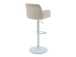 Banco*Vente-unique Conjunto de 2 bancos altos veludo e metal branco, altura ajustável creme - PEGA Creme / Branco