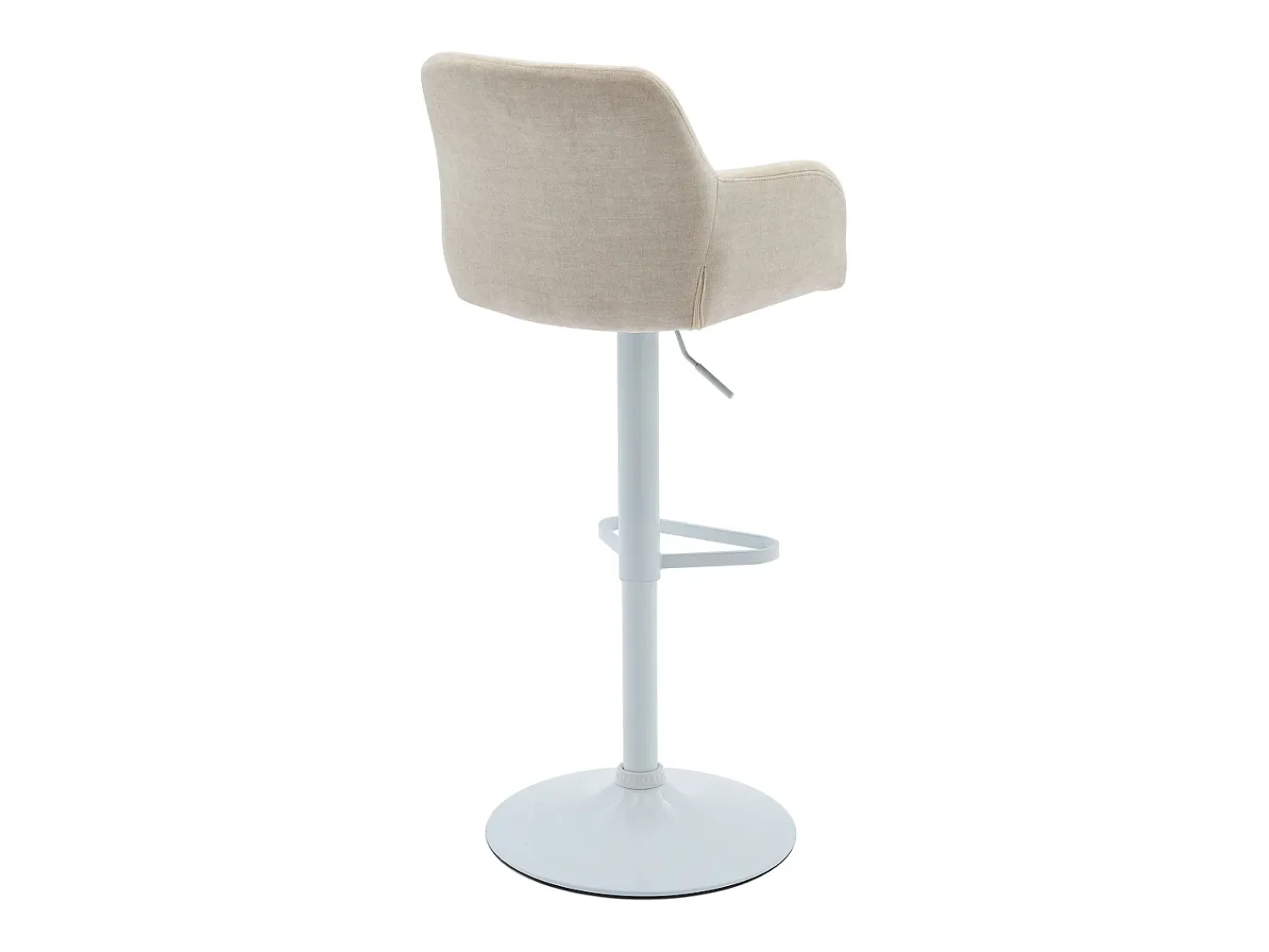Banco*Vente-unique Conjunto de 2 bancos altos veludo e metal branco, altura ajustável creme - PEGA Creme / Branco