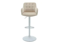 Banco*Vente-unique Conjunto de 2 bancos altos veludo e metal branco, altura ajustável creme - PEGA Creme / Branco