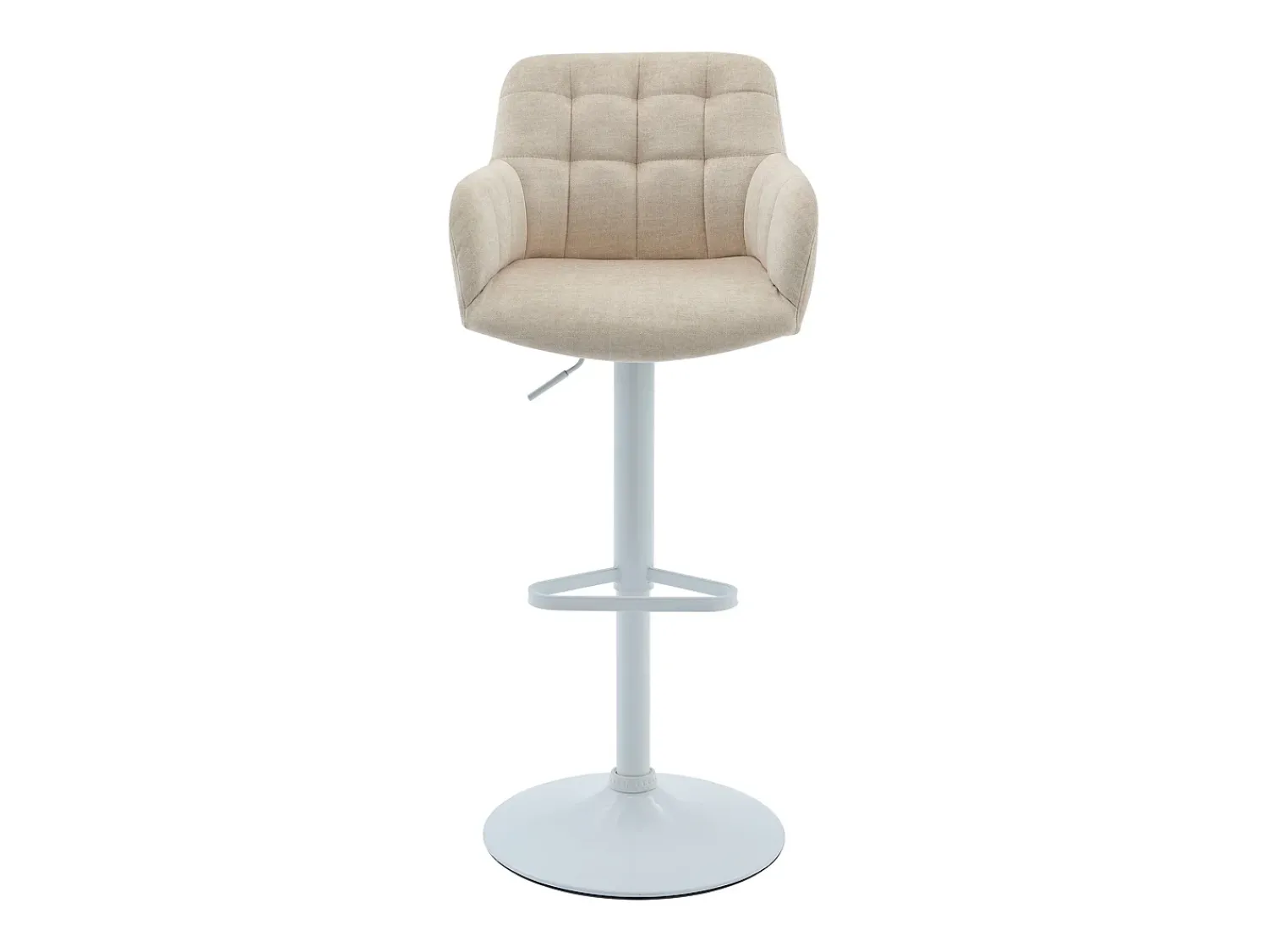 Banco*Vente-unique Conjunto de 2 bancos altos veludo e metal branco, altura ajustável creme - PEGA Creme / Branco
