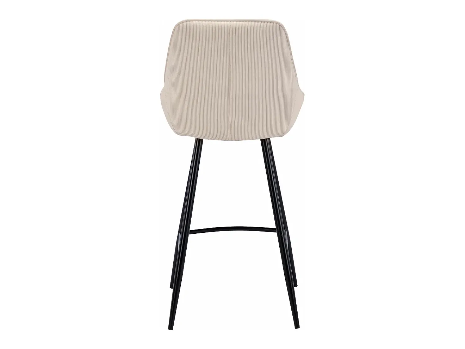 Banco*Vente-unique Conjunto de 2 bancos altos, veludo canelado e metal preto - - MASURIE Creme