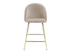 Discount Vente-unique Conjunto de 2 bancos altos - Veludo e metal dourado - - MELBOURNE Bege