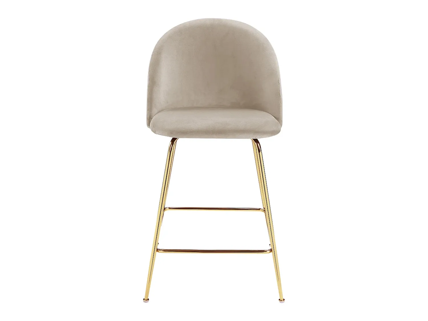 Discount Vente-unique Conjunto de 2 bancos altos - Veludo e metal dourado - - MELBOURNE Bege