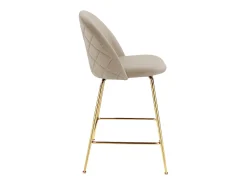Discount Vente-unique Conjunto de 2 bancos altos - Veludo e metal dourado - - MELBOURNE Bege