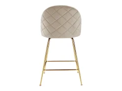 Discount Vente-unique Conjunto de 2 bancos altos - Veludo e metal dourado - - MELBOURNE Bege