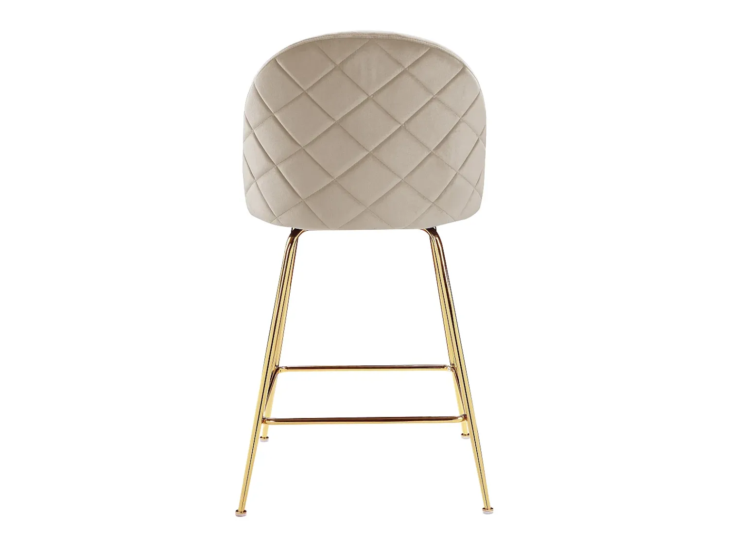 Discount Vente-unique Conjunto de 2 bancos altos - Veludo e metal dourado - - MELBOURNE Bege