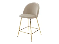 Discount Vente-unique Conjunto de 2 bancos altos - Veludo e metal dourado - - MELBOURNE Bege
