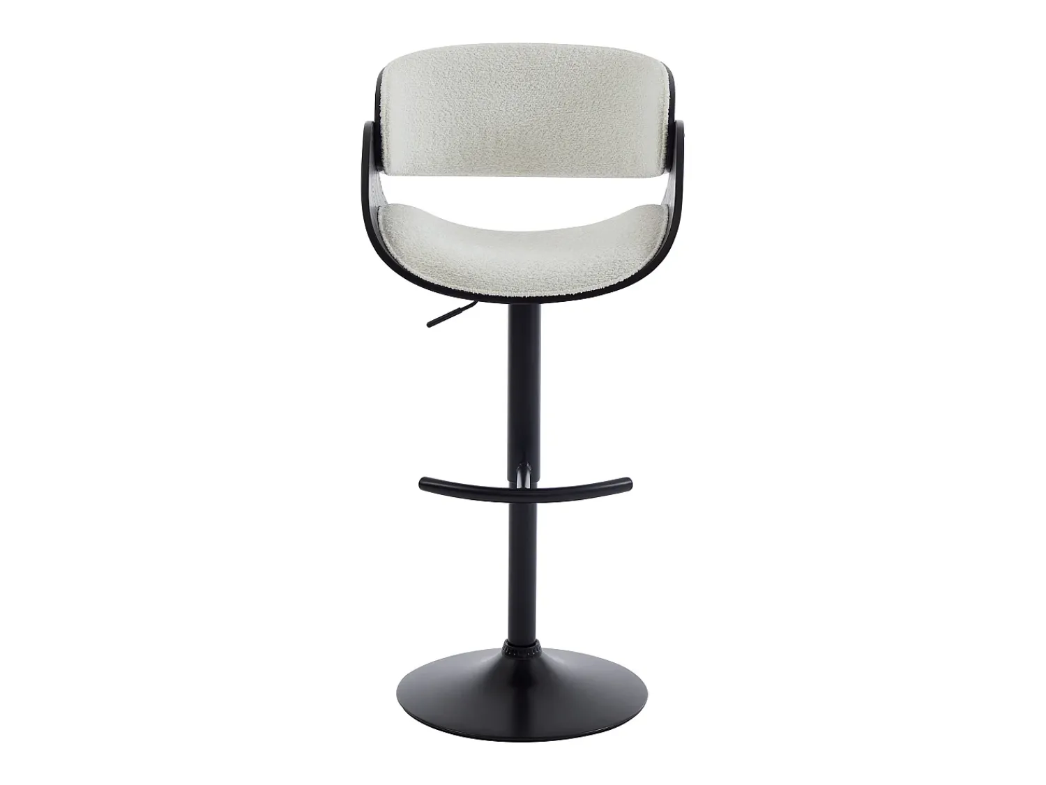 Banco*Vente-unique Conjunto de 2 bancos altos em tecido bouclé, altura ajustável, branco e preto - JELSA Preto / Branco