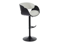 Banco*Vente-unique Conjunto de 2 bancos altos em tecido bouclé, altura ajustável, branco e preto - JELSA Preto / Branco